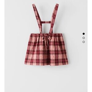 ZARA Plaid Suspender Pinafore Skirt 4-5 Years Old
